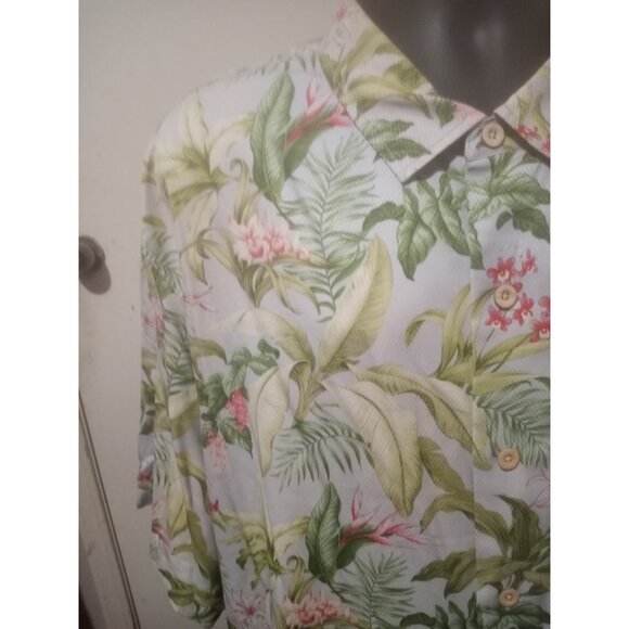 Tommy Bahama Silk Shirt Men's 3XB Big Blue Green Floral SS Beach Relax Button Up - Picture 5 of 13